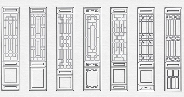 禄丰常用中式仿古花窗图案隔断设计图